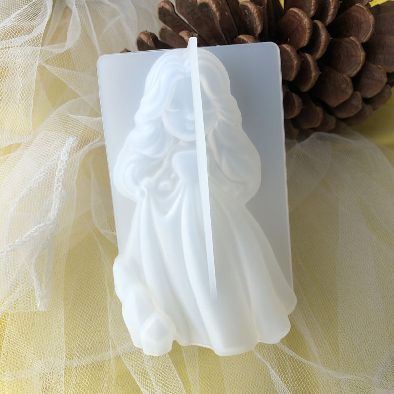 3D Printing Model - 3d bonito princesa silicone vela molde