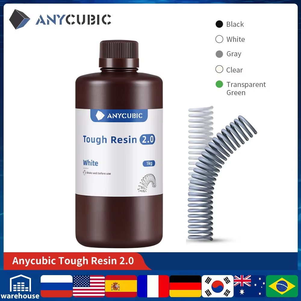 3D Printing Dental - Anycúbico resina resistente flexível 2.0 405nm