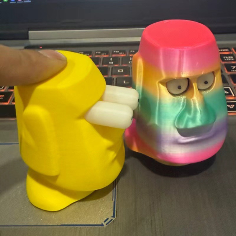3D Printing Food - Brinquedo Engraçado 3D Moai Stone Man: