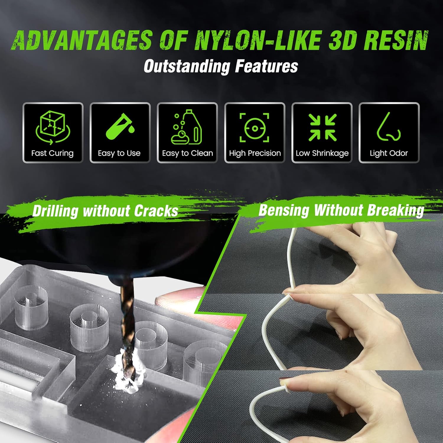 SUNLU 1KG Resina 3D tipo Nylon - 3D Printing Uv Sensitive Resin avaliação e preço