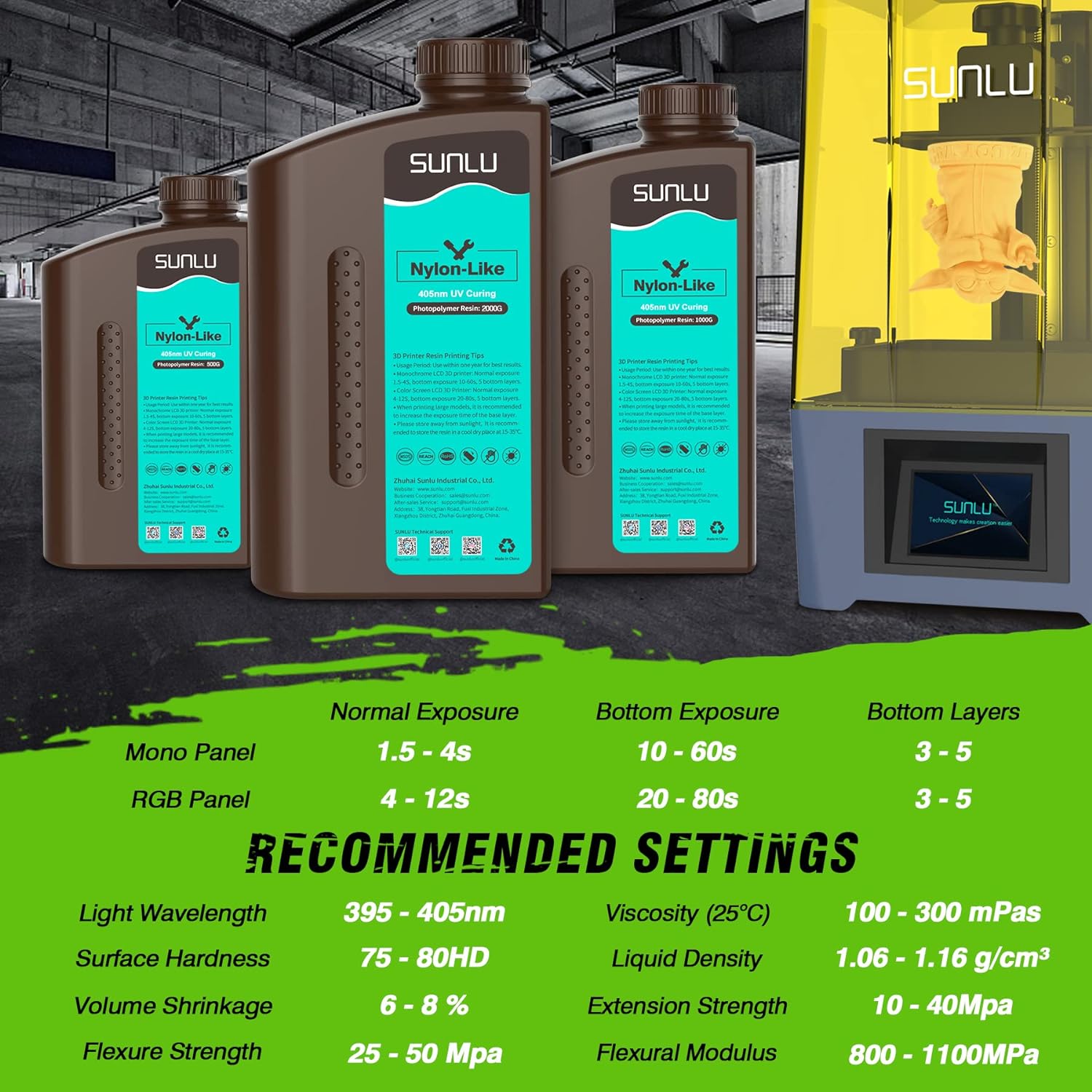SUNLU 1KG Resina 3D tipo Nylon - 3D Printing Uv Sensitive Resin avaliação e preço